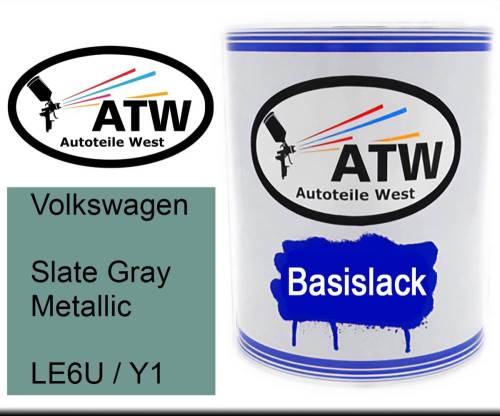 Volkswagen, Slate Gray Metallic, LE6U / Y1: 1L Lackdose, von ATW Autoteile West.